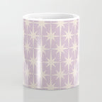 Midcentury Modern Atomic Starburst Pattern in Pretty Lilac and Cream Coffee Mug Gallery Image 4