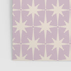 Midcentury Modern Atomic Starburst Pattern in Pretty Lilac and Cream Poster Gallery Image 3