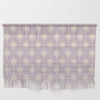 Midcentury Modern Atomic Starburst Pattern in Pretty Lilac and Cream Wall Hanging Gallery Image 1