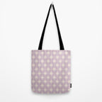 Midcentury Modern Atomic Starburst Pattern in Pretty Lilac and Cream Tote Bag Gallery Image 2
