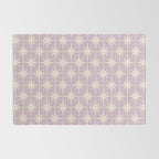 Midcentury Modern Atomic Starburst Pattern in Pretty Lilac and Cream Rug Gallery Image 2