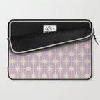 Midcentury Modern Atomic Starburst Pattern in Pretty Lilac and Cream Laptop Sleeve Gallery Image 2