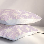 Midcentury Modern Atomic Starburst Pattern in Pretty Lilac and Cream Pillow Sham Gallery Image 3