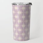 Midcentury Modern Atomic Starburst Pattern in Pretty Lilac and Cream Travel Mug Gallery Image 2