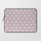 Midcentury Modern Atomic Starburst Pattern in Pretty Lilac and Cream Laptop Sleeve Gallery Image 1