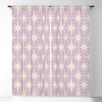 Midcentury Modern Atomic Starburst Pattern in Pretty Lilac and Cream Window Curtain Gallery Image 5