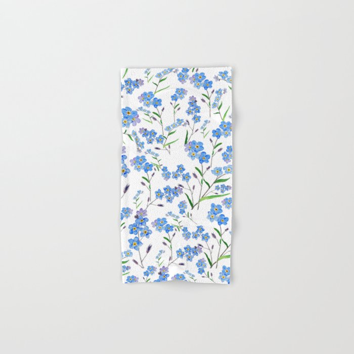 forget me not pattern watercolor  Bath Towel Gallery Image 1