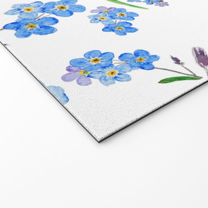 forget me not pattern watercolor  Welcome Mat Gallery Image 2