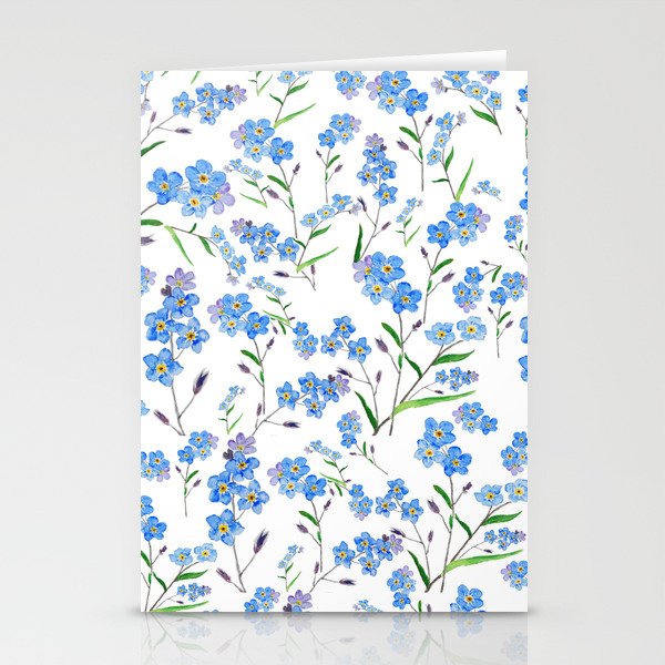 forget me not pattern watercolor  Stationery Card Gallery Image 2