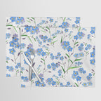 forget me not pattern watercolor  Placemat Gallery Image 1