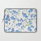 forget me not pattern watercolor  Laptop Sleeve Gallery Image 1