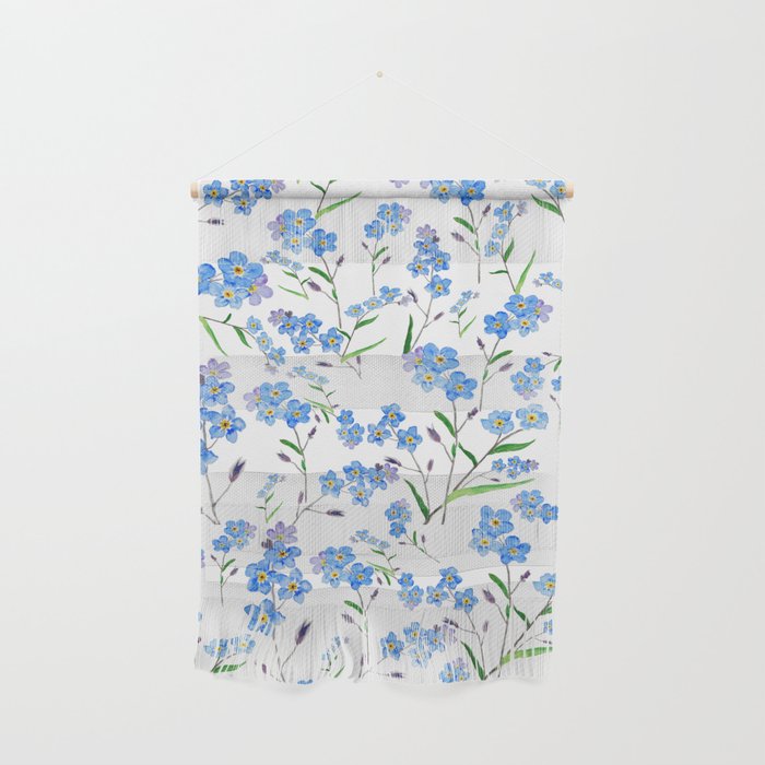 forget me not pattern watercolor  Wall Hanging Gallery Image 1