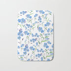 forget me not pattern watercolor  Bath Mat Gallery Image 1