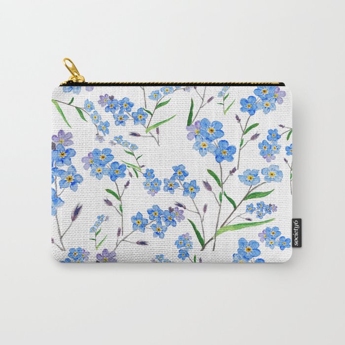 forget me not pattern watercolor  Carry All Pouch Gallery Image 1