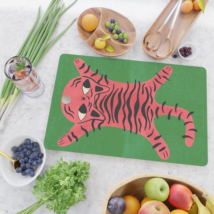 Silly Cat Rug Cutting Board Gallery Image 2