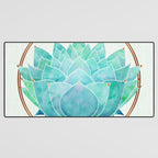 Modern Succulent with Metallic Gold Watercolor Desk Mat Gallery Image 3