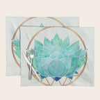 Modern Succulent with Metallic Gold Watercolor Placemat Gallery Image 1