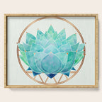 Modern Succulent with Metallic Gold Watercolor Serving Tray Gallery Image 1