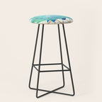 Modern Succulent with Metallic Gold Watercolor Stool Gallery Image 1