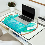 Modern Succulent with Metallic Gold Watercolor Desk Mat Gallery Image 2