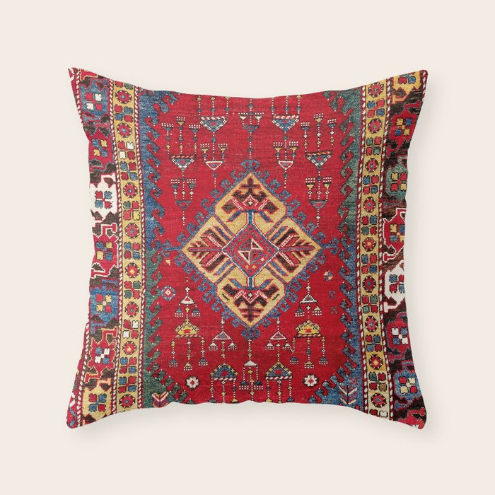 Dazkiri Southwest Anatolian Rug Print Throw Pillow Gallery Image 6