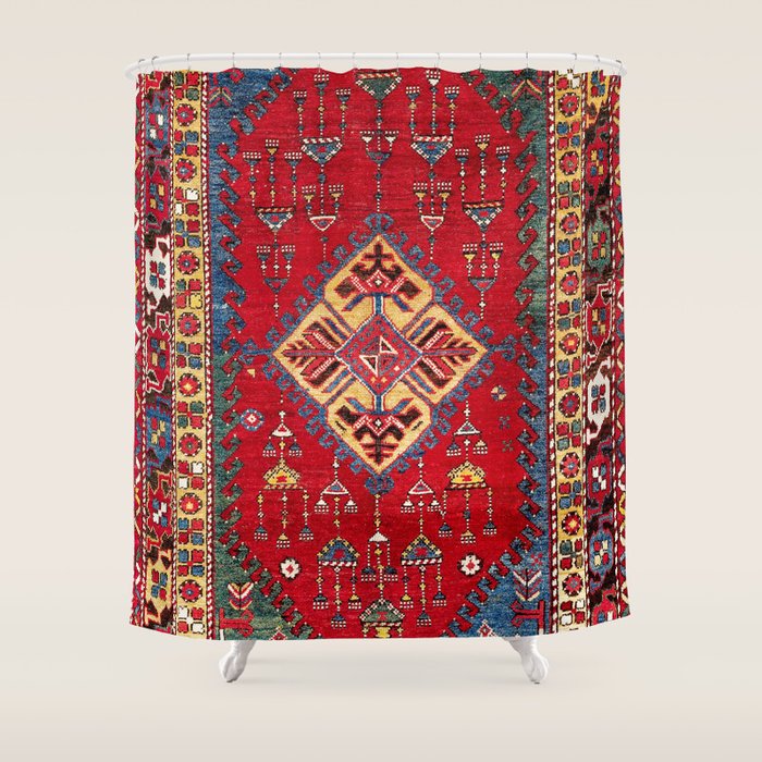 Dazkiri Southwest Anatolian Rug Print Shower Curtain Gallery Image 1