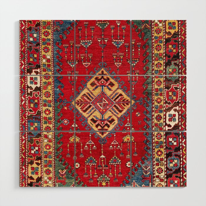 Dazkiri Southwest Anatolian Rug Print Wood Wall Art Gallery Image 1