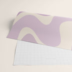 Retro Liquid Swirl Abstract Pattern in Light Lavender Lilac Purple and Cream Wrapping Paper Gallery Image 2