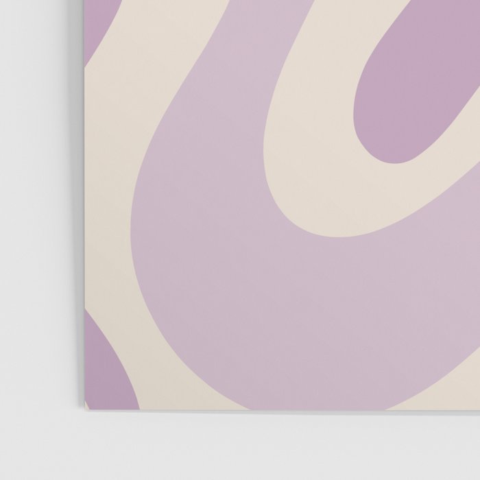 Retro Liquid Swirl Abstract Pattern in Light Lavender Lilac Purple and Cream Poster Gallery Image 3