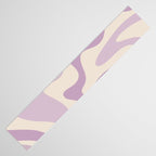 Retro Liquid Swirl Abstract Pattern in Light Lavender Lilac Purple and Cream Table Runner Gallery Image 3