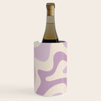 Retro Liquid Swirl Abstract Pattern in Light Lavender Lilac Purple and Cream Wine Chiller Gallery Image 1
