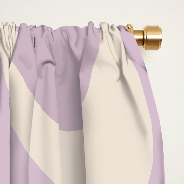 Retro Liquid Swirl Abstract Pattern in Light Lavender Lilac Purple and Cream Window Curtain Gallery Image 2