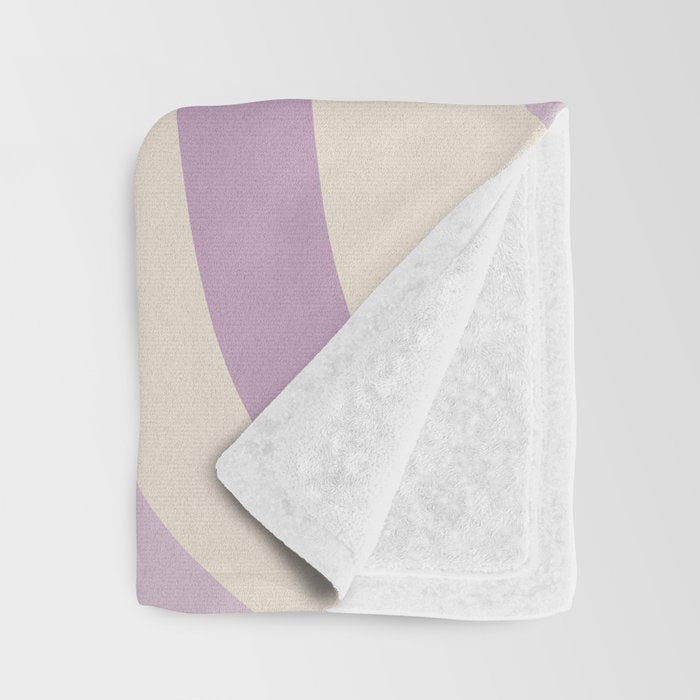 Retro Liquid Swirl Abstract Pattern in Light Lavender Lilac Purple and Cream Throw Blanket Gallery Image 3