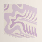 Retro Liquid Swirl Abstract Pattern in Light Lavender Lilac Purple and Cream Wrapping Paper Gallery Image 3