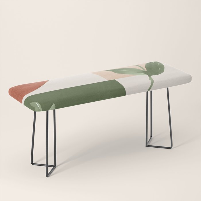 Abstract Shapes and Leaves Bench Gallery Image 1