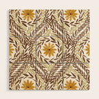 Golden Daisy Swirl Wood Wall Art Gallery Image 1