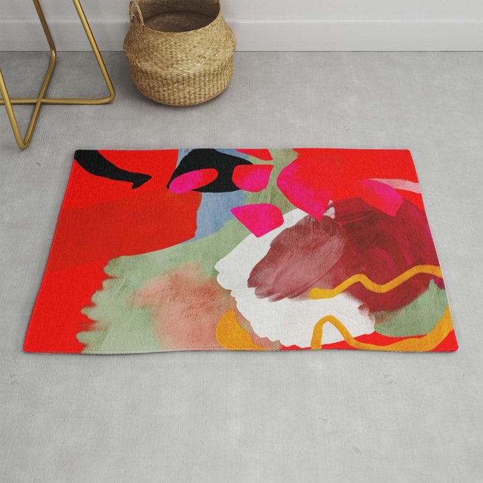 phantasy in red abstract Rug Gallery Image 1