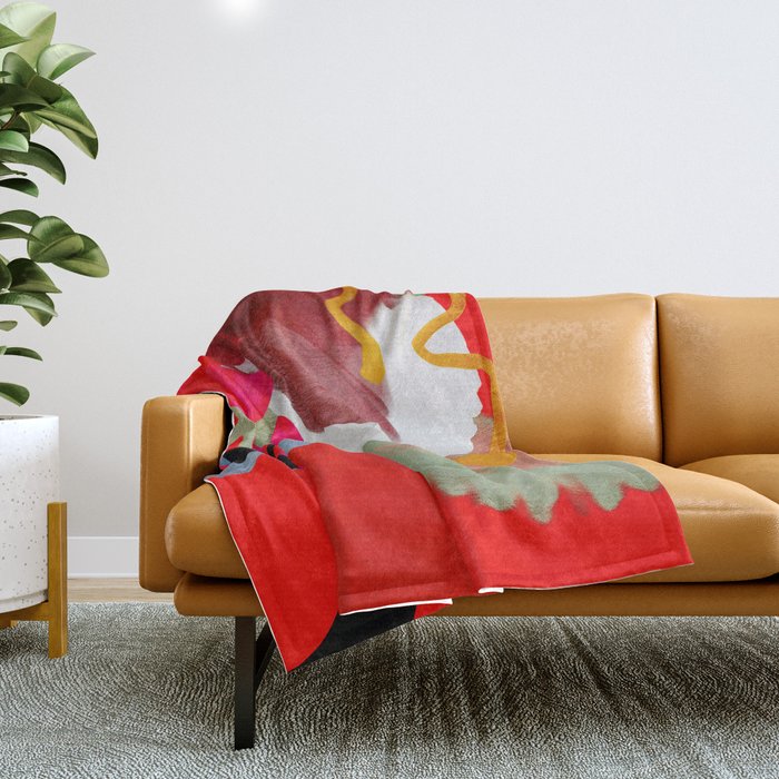 phantasy in red abstract Throw Blanket Gallery Image 1