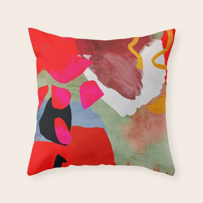 phantasy in red abstract Throw Pillow Gallery Image 6