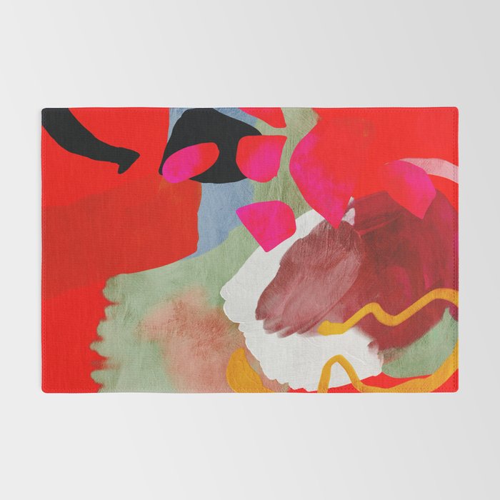 phantasy in red abstract Rug Gallery Image 2