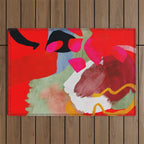 phantasy in red abstract Outdoor Rug Gallery Image 1