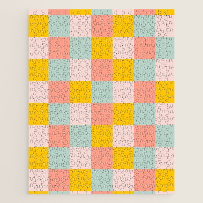 Retro Funky Checks Jigsaw Puzzle Gallery Image 1