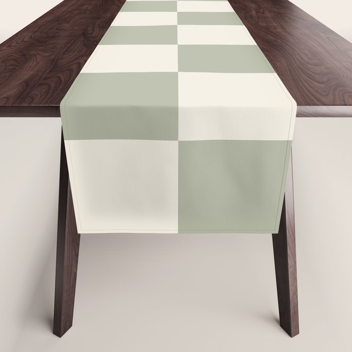 Checkered (Sage Cream) Table Runner Gallery Image 1