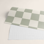 Checkered (Sage Cream) Wrapping Paper Gallery Image 2