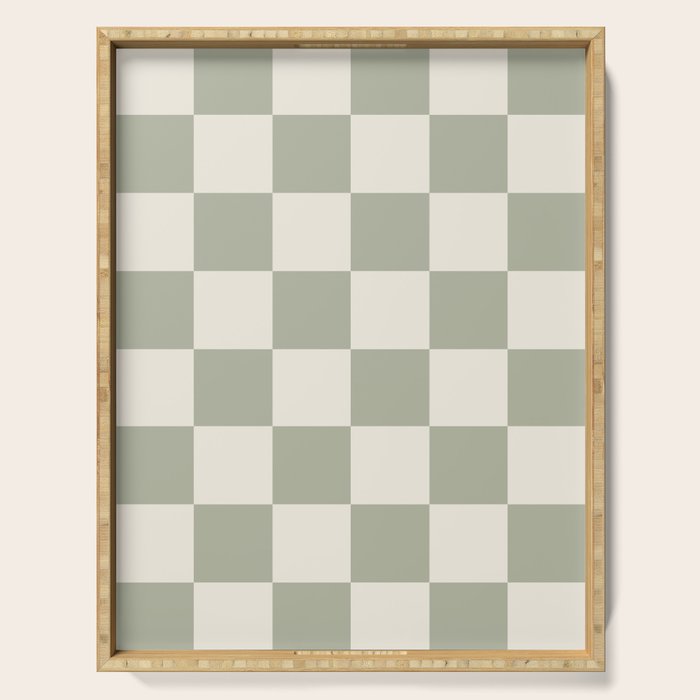 Checkered (Sage Cream) Serving Tray Gallery Image 1