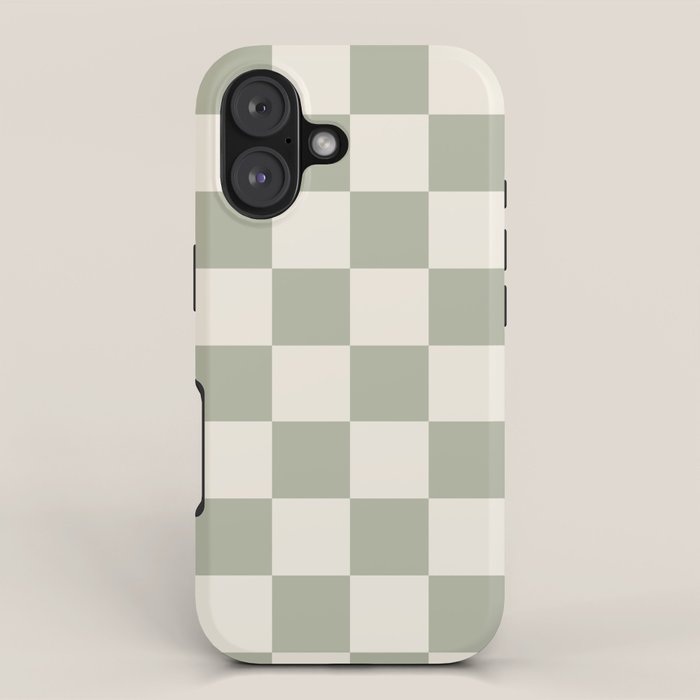 Checkered (Sage Cream) iPhone Case Gallery Image 1