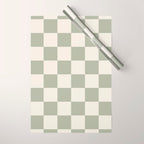 Checkered (Sage Cream) Wrapping Paper Gallery Image 1