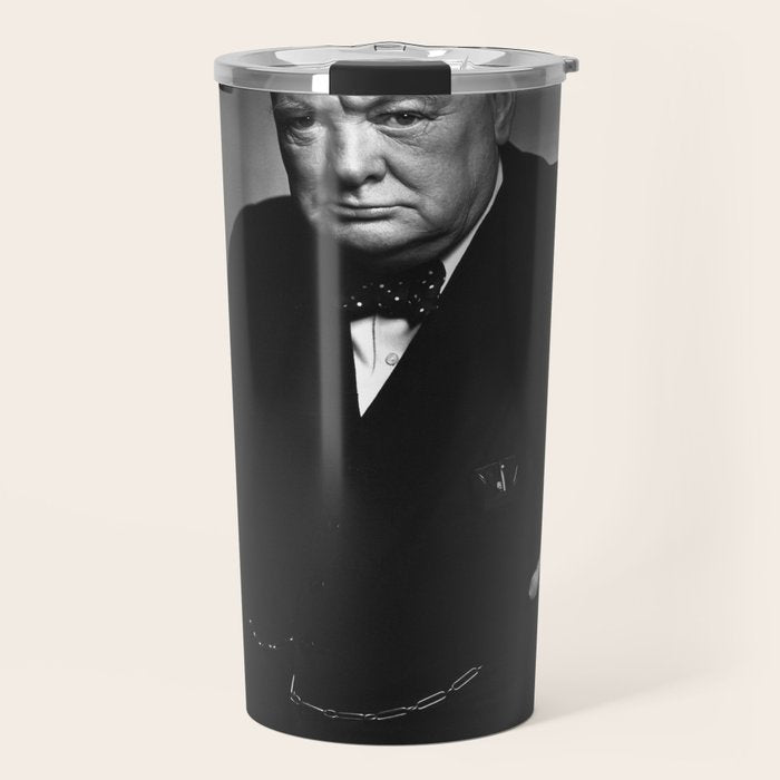 Winston Churchill Portrait Travel Mug Gallery Image 1
