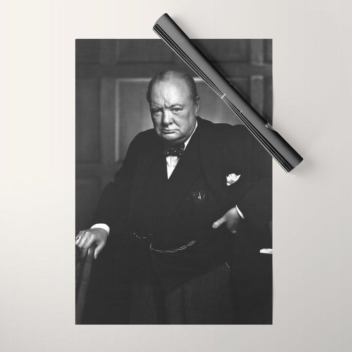 Winston Churchill Portrait Wrapping Paper Gallery Image 1