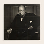 Winston Churchill Portrait Wood Wall Art Gallery Image 1